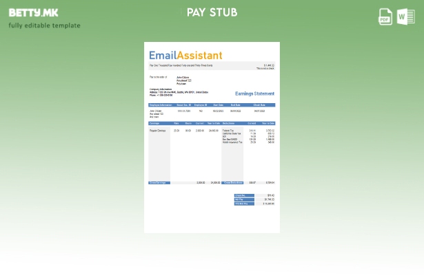 Модерен стил шаблон за изјава за заработка на компанија за е пошта услуги